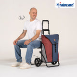 Andersen Shopper Einkaufstrolley Komfort OliP Blau Wien-6