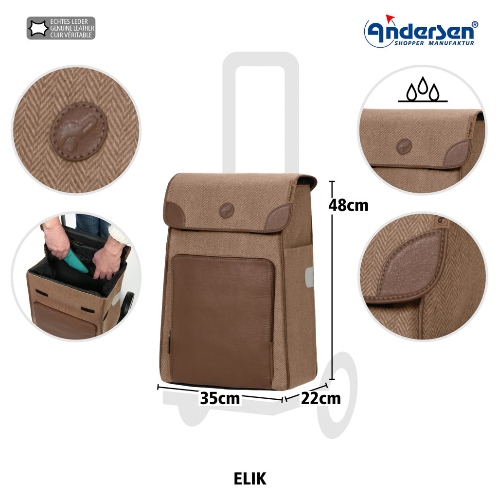 Andersen Shopper Einkaufstrolley Elik Braun Wien-5