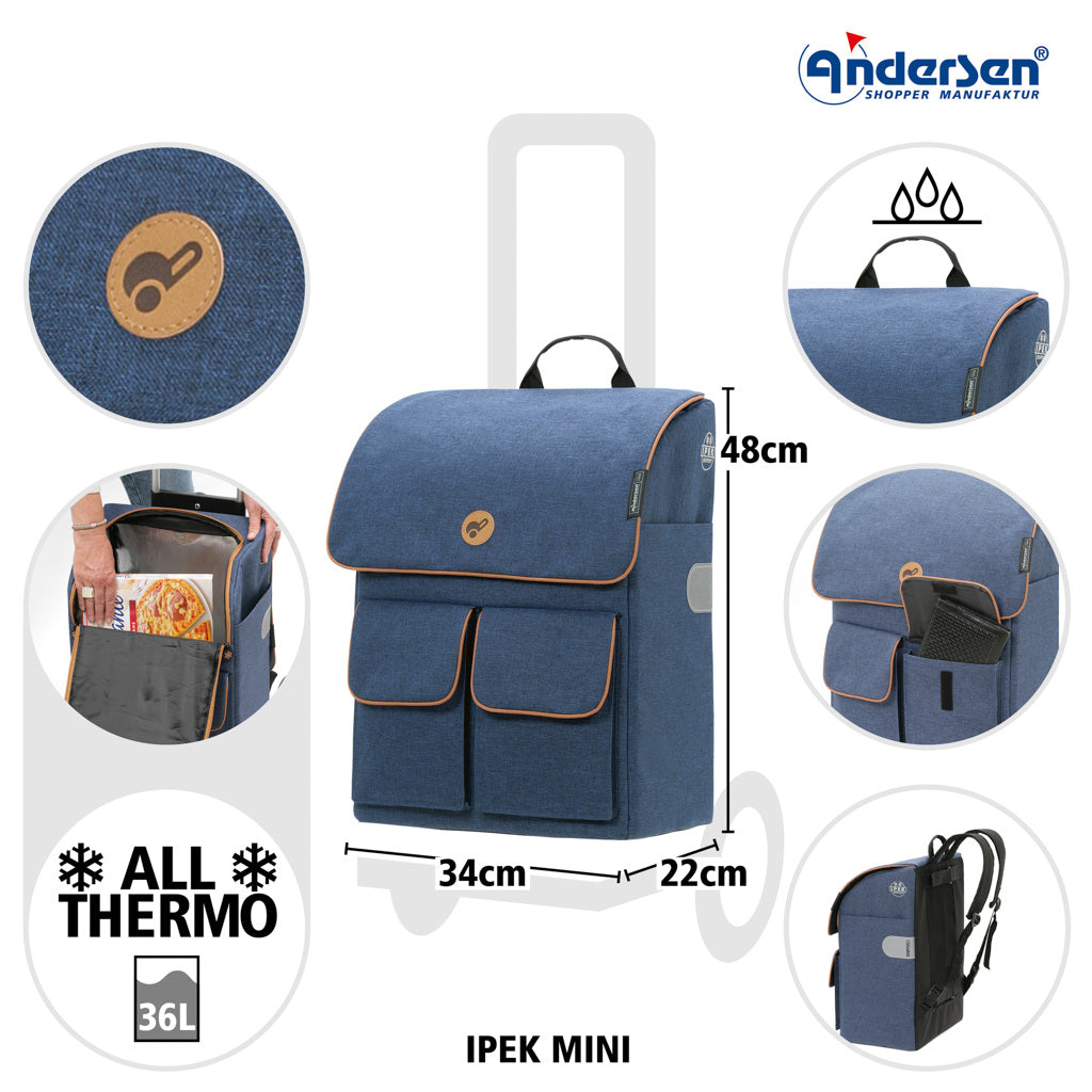 Andersen Shopper Einkaufstrolley Ipek Mini Blau Wien-5