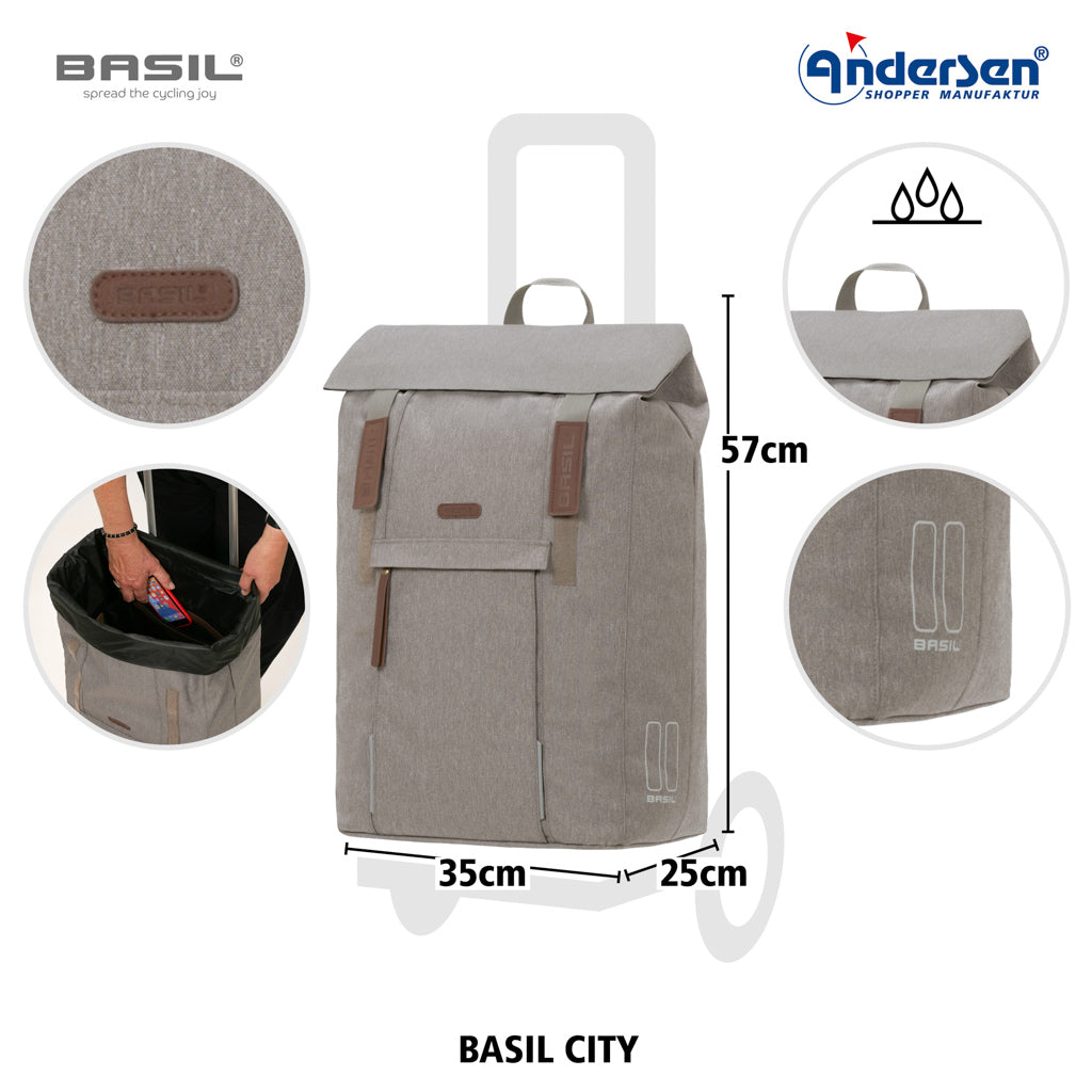Andersen Shopper Einkaufstrolley Basil City Grau Wien-5