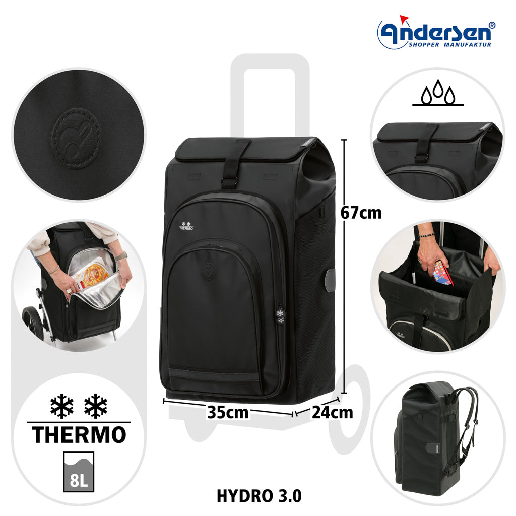 Andersen Shopper Einkaufstrolley Hydro 3.0 Schwarz Wien-5