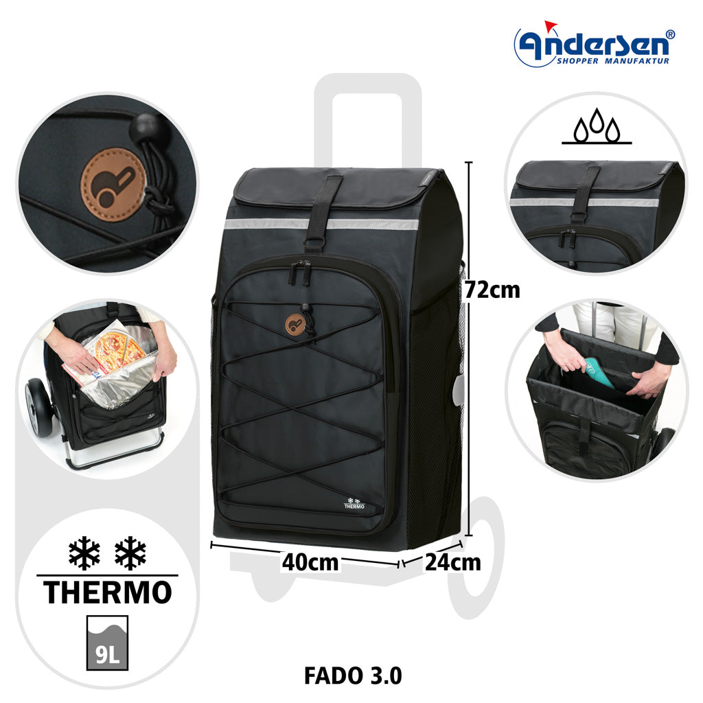 Andersen Shopper Einkaufstrolley Fado 3.0 Schwarz Wien-5