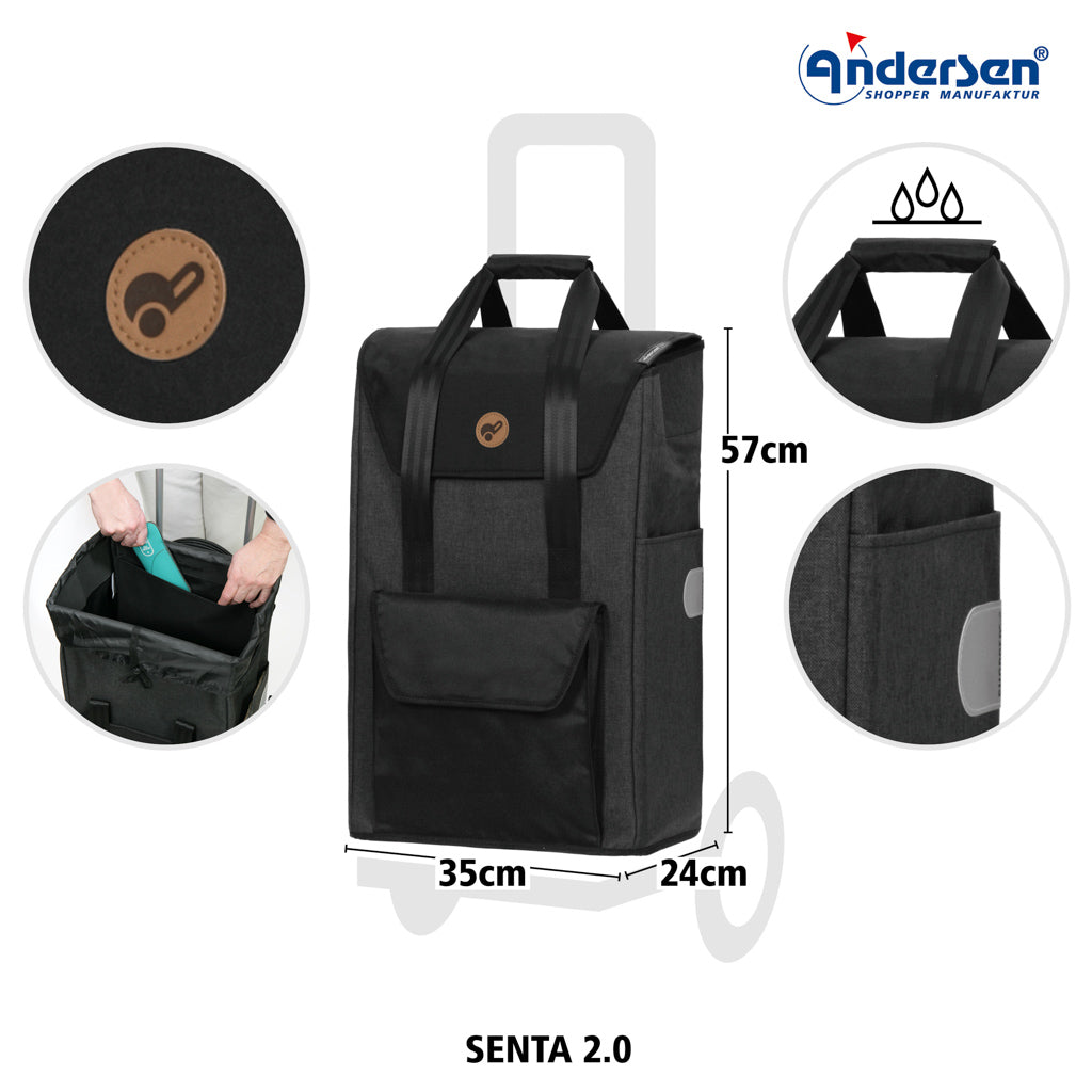 Andersen Shopper Einkaufstrolley Senta 2.0 Schwarz Wien-5